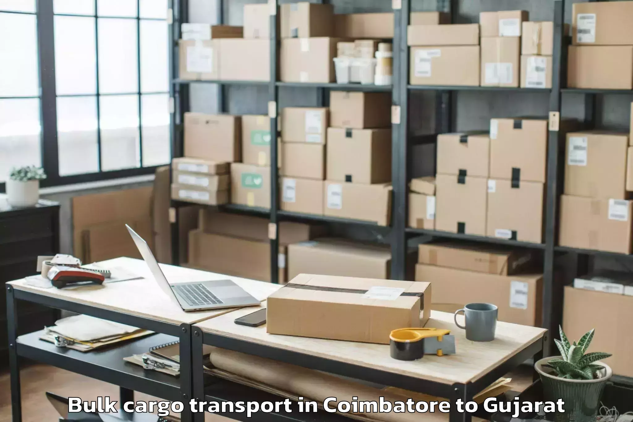 Hassle-Free Coimbatore to Khambhalia Bulk Cargo Transport